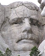 Roosevelt, second from right, on Mount Rushmore