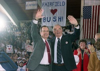 Weicker campaigning with George H. W. Bush in 1988
