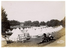 San Francisco residents in temporary shelters in Golden Park after the 1906 earthquake