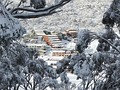 Charlotte Pass Ski Resort from Kosciuszko Road in winter.