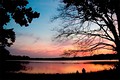 Закат на озере. Швеция