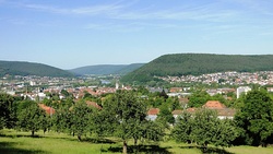 Lohr (left) and Sendelbach (right), viewed from the Lohrer Alm