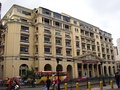 Bank of the Philippine Islands at Don Román Santos Building, a neo-classical, Graeco-Roman structure at Plaza Goiti (now Plaza Lacson)