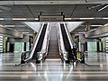 To platform, view from paid zone of upper concourse MRT.