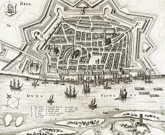 The original boundaries of the Old Riga in 1637