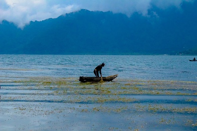 Fisherman in Lake Atitlán