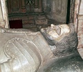 Edward Stanley (died 1632), last of the Vernon heirs to own Tong, which he sold to Thomas Harries about 1630. He was the father of Venetia Stanley, a famous courtesan of the early 17th century. Lower tier of a double family tomb.