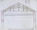 Стропила над Большим Тронным залом Растрелли. Чертёж Растрелли, 1758 г.