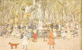 View looking up the Mall, with Vaux's original bandstand, watercolor by Maurice Prendergast, c. 1900 – c. 1903