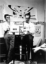 Theo van Doesburg (r) and Cornelis van Eesteren (l) in their studio in Paris, 1923