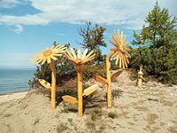 On the shore of Lake Baikal