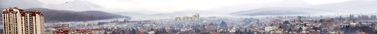  A panoramic view of the smog in the central area of Skopje