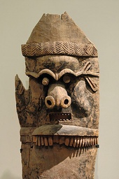 Kanak doorpost (detail) for a large ceremonial house, Kanak sculpture. Houp wood.