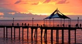 An afterglow at a pier in Australia