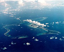 Вид военной базы на Диего-Гарсия, Британская территория в Индийском океане.