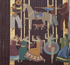 Paramount Theatre, Oakland; detail of the mosaic facade (1932)