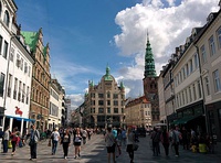 Nyhavn is a 17th-century waterfront lined by brightly coloured townhouses.