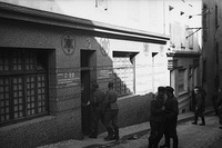 German soldiers entering a Soldatenbordell in Brest, France (1940). The building is a former synagogue.