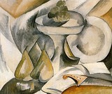 Georges Braque, 1908, Plate and Fruit Dish, oil on canvas, 46 × 55 cm, private collection