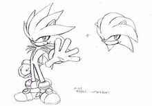Concept art for the character who would eventually become Silver the Hedgehog. More that fifty designs were made for the character before settling on his final appearance.