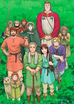 Several major characters from the first arc of Vinland Saga