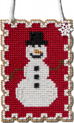 Snowman - Christmas Ornament Cross Stitch Kit