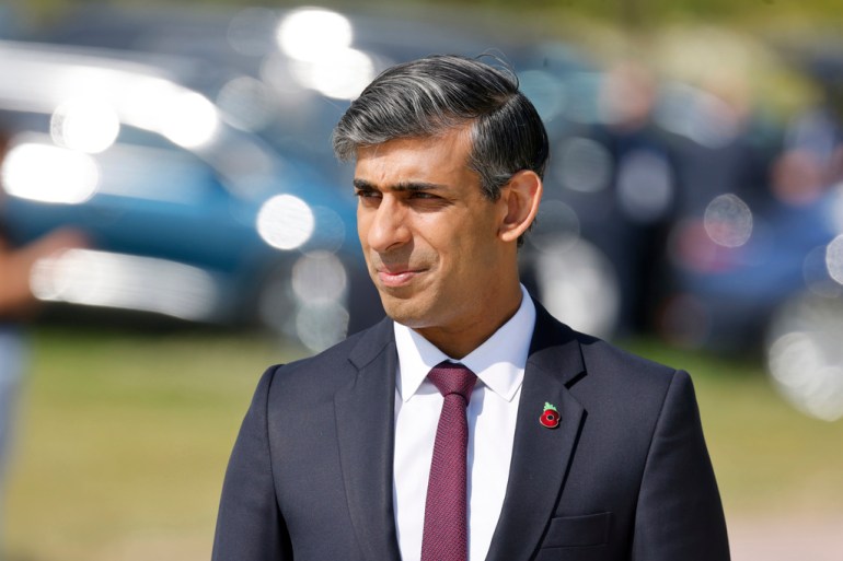 Britain's Prime Minister Rishi Sunak attends a commemorative ceremony marking the World War II D-Day Allied landings in Normandy