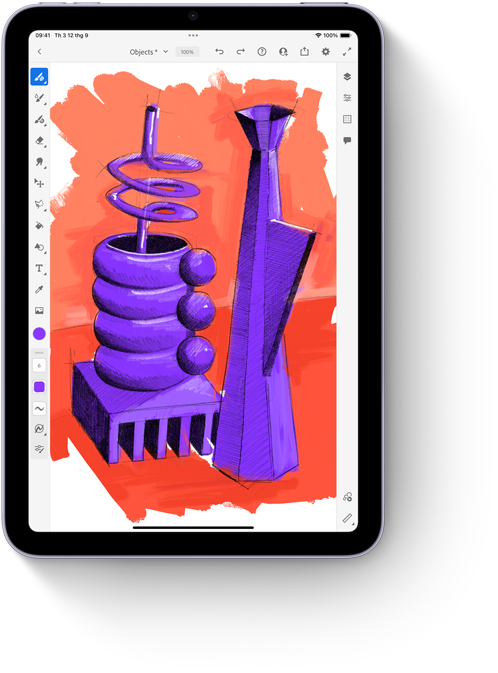 Ứng dụng Adobe Fresco trên iPad mini