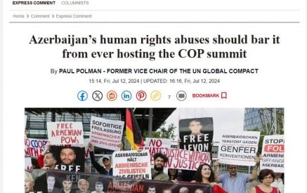 ՄԱԿ-ը պետք է Ադրբեջանից պահանջի ազատ արձակել բոլոր բանտարկյալներին մինչև COP29-ը, ինչպես նաև վերանայի հյուրընկալ երկրների ընտրության կարգը. Еxpress