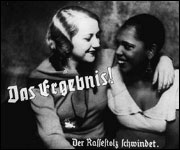 Nazi propaganda poster discouraging racial mixing 