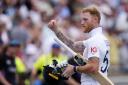 Ben Stokes celebrates England’s victory in the third Test against West Indies (Nick Potts/PA)