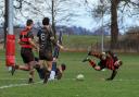 Action from Oswestry's clash against Bridnorth IIs. Picture by Nick Evans Jones.