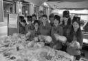 Guides stall on Bailey Head in Oswestry in 1980.