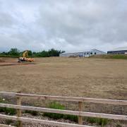 The land for the proposed new service station in Oswestry.