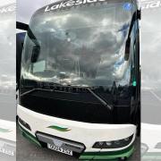 The damage to the Lakeside Coach windscreen.