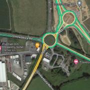 The satellite map of Oswestry's crash on Sunday.