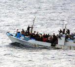 Asylum seekers on a small boat