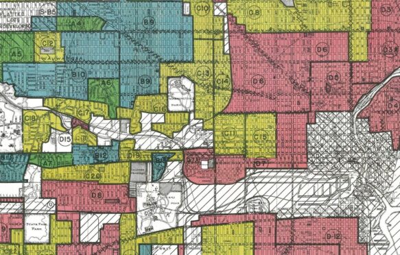 Map of demographics segregation in Milwaukee.
