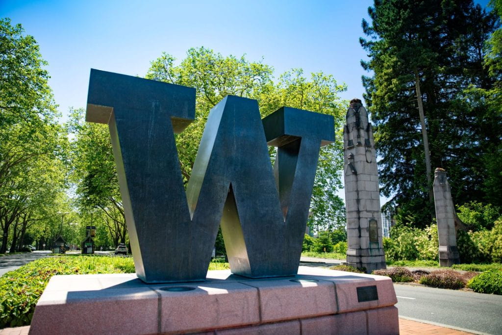 A Block "W" on UW's campus.