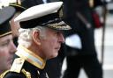 The King following the coffin of Queen Elizabeth II during the ceremonial procession for her state funeral (Stephane De Sakutin/PA)