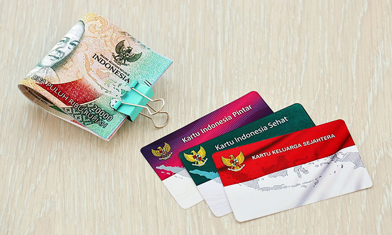 Indonesian prosperous family card, smart indonesia card and healthy card