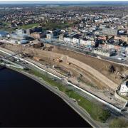 Brand new images have shown the latest progress on the Stockton Waterfront urban park construction project Credit: ESH GROUP