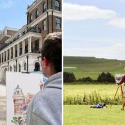 Artists took to locations across Poundbury for the Art in the Squares event