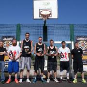 SLAM DUNK: Participants in the 3v3 basketball event