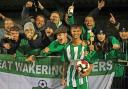 Hat-trick - Harry Brown with Great Wakering Rovers fans