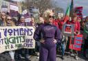 Activist, Kellie-Jay Keen-Minshull, also known as Posie Parker, speaks during a Let Women Speak rally in Edinburgh