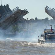 Haven Bridge in Great Yarmouth opening to let a boat pass through in 2008