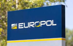 Logo of Europol visible on a board outside