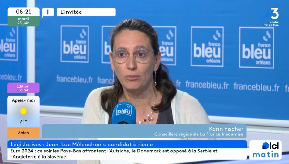 Karin Fischer, élue insoumise à la Région Centre-Val de Loire