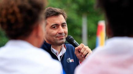 Stéphane Nomis, le président de la Fédération française de judo, le 2 août 2021 au Trocadéro. (AFP)